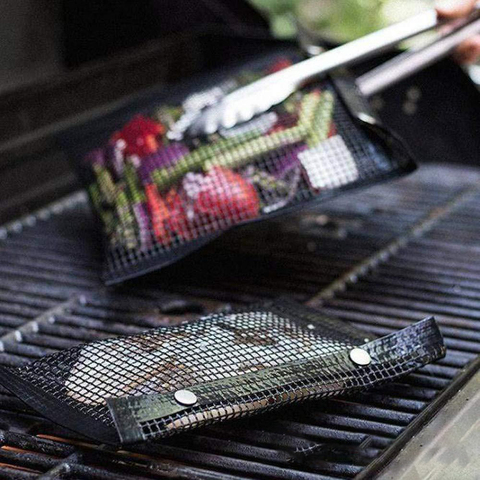 Bolsa de malla antiadherente para hornear barbacoa, utensilio de cocina reutilizable, fácil de limpiar, para Picnic al aire libre ► Foto 1/6