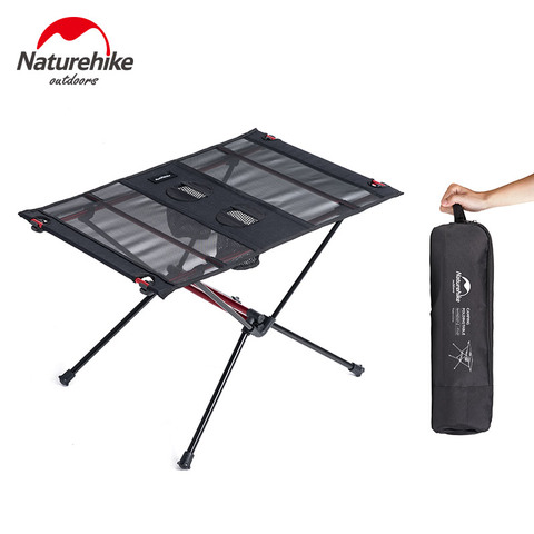 Naturehike mesa plegable para acampar Nylon ultraligero portátil plegable pesca mesa de viaje con 2 bolsas de taza de agua ocio hogar ► Foto 1/6