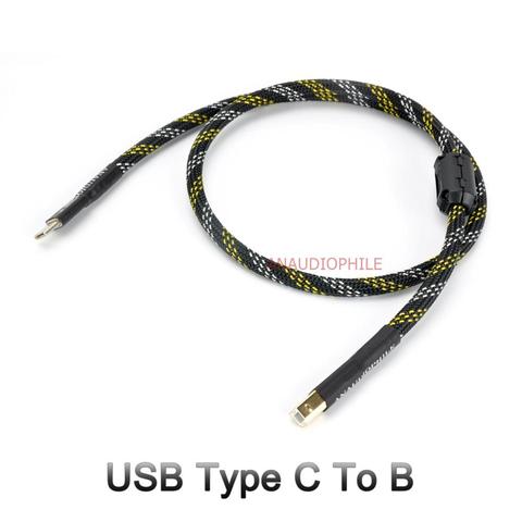 Cable USB de alta fidelidad, tipo C a B, Cable de datos de Audio, para USB, DAC, teléfono móvil, tableta, hecho a mano ► Foto 1/6