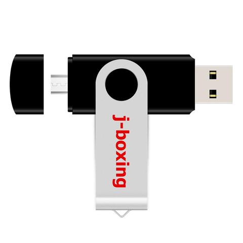 J-Boxeo negro OTG флешки 16GB Dual Port Pendrive 16gb Micro USB Flash флешка disco usb para Android Samsung Huawei tabletas ► Foto 1/6