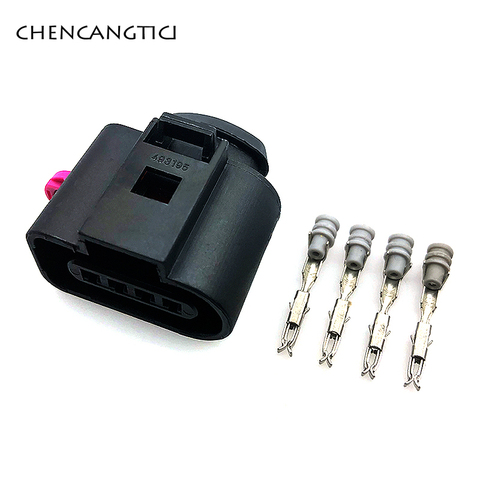 2 juegos de 4 pines de forma automática el Sensor de temperatura hembra Reparación de enchufe eléctrico a prueba de agua de cable conector hembra para Audi A4 A6 VW 1J0973704 ► Foto 1/6