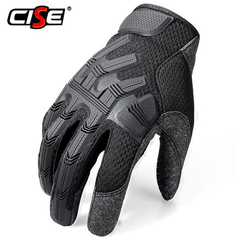 Negro de la motocicleta guantes dedo completo Motocross de ciclismo montar protector para motocicleta de Moto dedo guante antideslizante hombres nuevos ► Foto 1/6