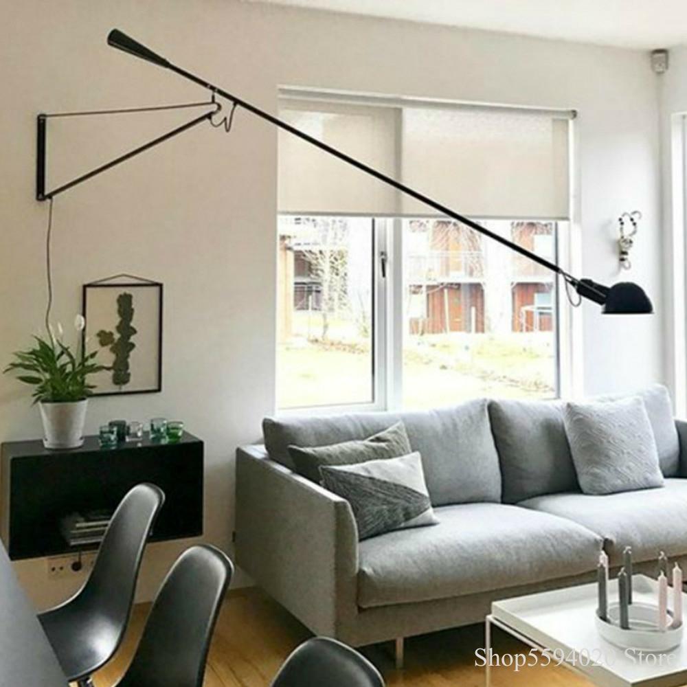 Lámpara de pared con brazo largo y estilo nórdico, luz Led de oscilación Industrial, Simple, con personalidad, creativa, para estudio, sala de estar, comedor, lámpara de noche para dormitorio ► Foto 1/6