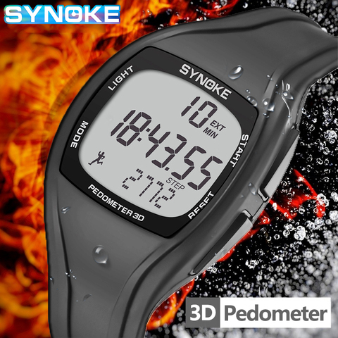 SYNOKE-relojes deportivos con podómetro para hombre, electrónica actualizada, Digital, resistente al agua hasta 50M, LED, Masculino, 9105 ► Foto 1/6