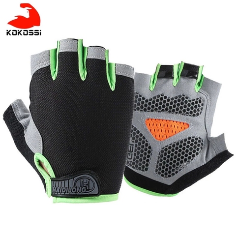 KoKossi-guantes de medio dedo para hombre y mujer, mancuernas transpirables, antideslizantes, para entrenamiento de barra Horizontal ► Foto 1/6