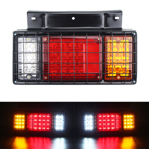 Luces LED de remolque impermeables, luz trasera de parada con protección de red de hierro para ISUZU Elf Truck NPR NKR NHR 1984-up, 2 uds. ► Foto 1/6