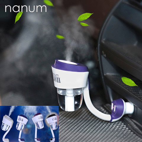 Nuevo humidificador de vapor de auto Nanum ii de 12 v con 2 pc, USB cargador de auto, difusor de aceite aromático purificador del aire, nebulizador generador de niebla de aromaterapia ► Foto 1/6