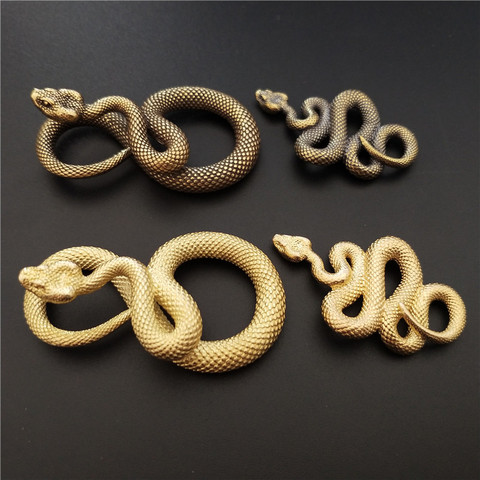 Antigua de cobre de serpiente de oro de escritorio decoración adornos latón llave serpiente cadenas de moda Boa llaveros Punk Rock bolsa DIY accesorios regalo ► Foto 1/6