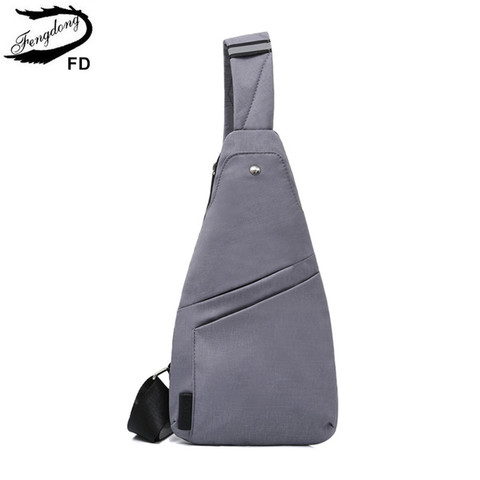 Fengdong-Bolso pequeño de pecho para hombre, bolsa deportiva ultrafina, mini bolsos cruzados para hombre, riñonera de viaje impermeable ► Foto 1/6