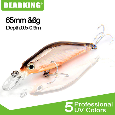 BearKing-excelente aparejos de Pesca, Señuelos de Pesca shad,5 colores A elegir, calidad profesional minnow 6,5 cm 6g minnow ► Foto 1/6