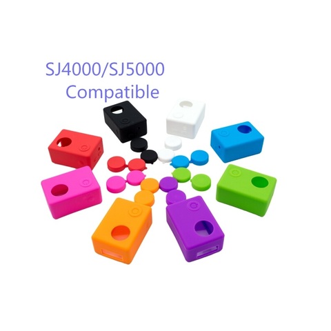 Pez payaso de Gel silicona protector caso para SJCAM SJ4000/SJ5000 SJ7000 EKEN H9 apagado SOOCOO C30 Cámara de Acción caso y cubierta de lente ► Foto 1/6