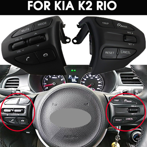 Para KIA K2 RIO IKSLAIN DE AGOSTO DE X-LINE LUXE línea roja botón para volante de coche interruptor de Control de crucero de Audio Bluetooth de los botones de medios ► Foto 1/6