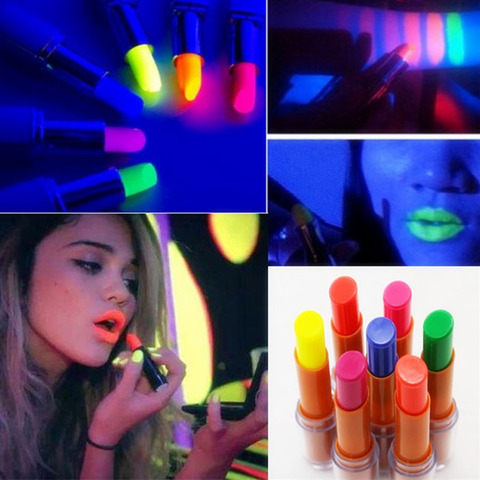 Pintalabios luminoso con brillo UV, barra de labios fluorescente en la oscuridad para club nocturno, fiesta de despedida de soltera, maquillaje Rave Bar, neón, regalo de cumpleaños y boda, Carnaval ► Foto 1/6