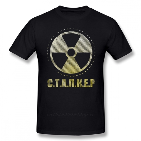 Camiseta de juego de Stalker para hombre, camisa informal con estampado de parche Loner, Camiseta de algodón, camiseta manga corta ► Foto 1/6