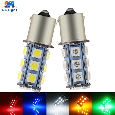 2X DC12V P21W 1156 BA15S 1157 18 SMD 5050 bombilla LED COCHE luz de señal de marcha atrás de copia de la lámpara de cola azul blanco rojo, verde, ámbar ► Foto 1/6