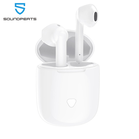 SoundPEATS-auriculares, inalámbricos por Bluetooth, genuinos auriculares con Control táctil, duración de reproducción de 30 horas, pantalla de batería con cancelación de ruido CVC ► Foto 1/6