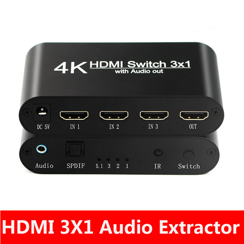 Convertidor de Extractor de Audio HDMI 5.1CH/ 2CH divisor de Audio 4k estéreo analógico HDMI a HDMI óptico SPDIF convertidor adaptador ► Foto 1/6