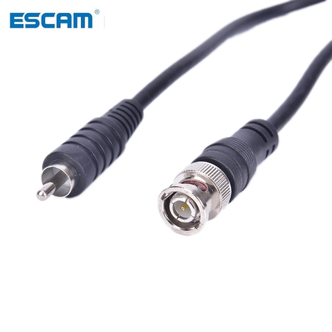 ESCAM 1M/3ft macho BNC a RCA Jack conector macho adaptador de Cable Coaxial de vídeo para sistema de cámara CCTV. Accesorios de la cámara ► Foto 1/6