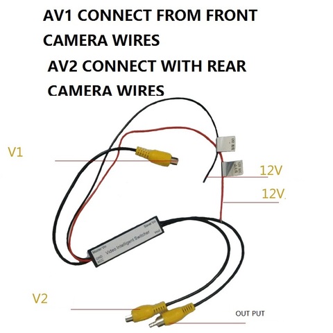 Sistema electrónico para automóvil, cables de conexión AV 2 para 1 AV, entrada o salida AV, grabador de DVR automático, GPS, adaptador de conector LCD para cámara de aparcamiento ► Foto 1/3