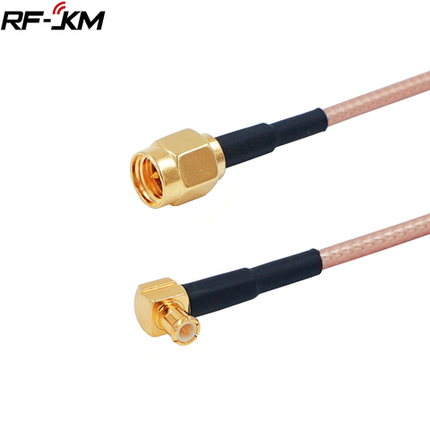 RF coaxial-enchufe macho SMA de conector a MCX, macho, ángulo recto, Cable de Cable en espiral de RF, RG316 ► Foto 1/5
