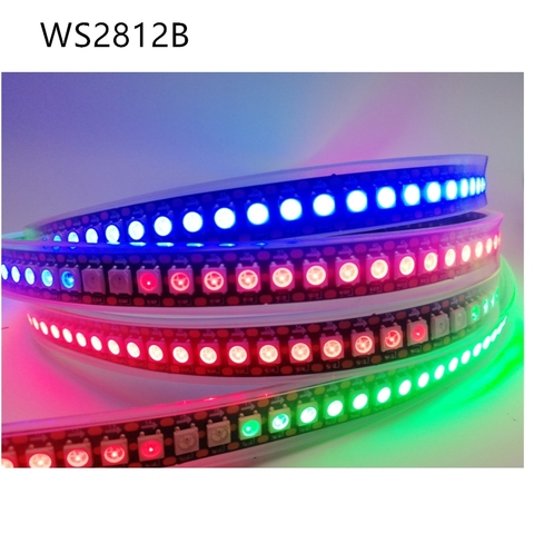 WS2812B, tira de luces LED, 5050 cuentas de lámpara, letrero de neón, píxeles inteligentes, señal dual direccionable, RGB, tira LED a todo color ► Foto 1/6