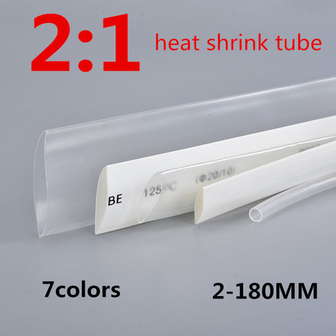 1 metro Tubo termorretráctil transparente tubo retráctil de calor envoltura de alambre kits 2:1 Tubo termorretráctil envoltura de alambre venta conector ► Foto 1/6