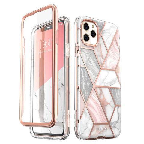 Funda i-brason para iPhone 11 Pro Max de 6,5 pulgadas (2022) funda de mármol brillante Cosmo de cuerpo completo con Protector de pantalla incorporado ► Foto 1/6