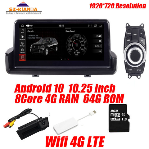 Radio con GPS para coche, radio con mapa, Wifi, bluetooth, Idrive, 4G + 64G, android 10,0, para BMW Serie 3, E90, 318i, 320i, E91, E92, E93 ► Foto 1/6