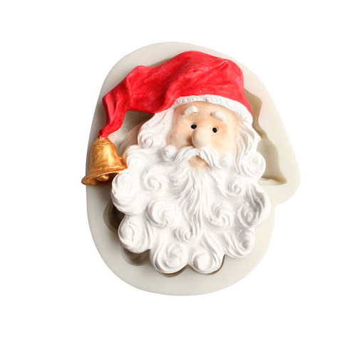 Molde de silicona con forma de cabeza de Santa Claus para decoración de tartas, utensilios para decorar tartas ► Foto 1/6
