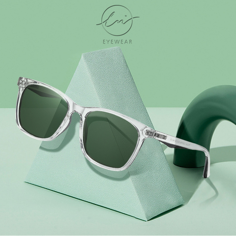 Gafas de sol polarizadas para hombre y mujer, lentes de sol cuadradas a la moda con montura transparente, gafas de sol de conducción UV400 de viaje, LM 2022 ► Foto 1/6