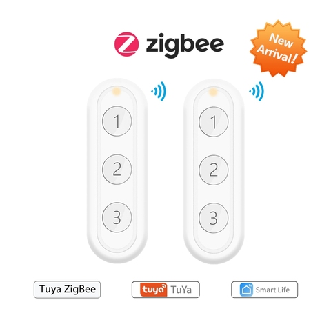 Interruptor inalámbrico Tuya Smart Life ZigBee 3,0, Hub DE 3 entradas con Control remoto para el hogar ► Foto 1/6