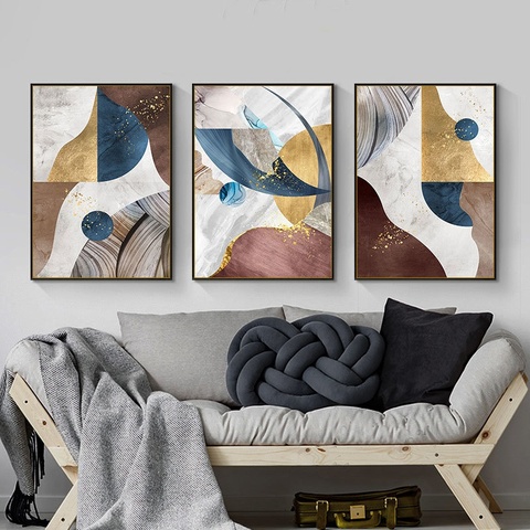 Lienzo abstracto moderno sin marco, impresiones de pintura, carteles de estilo nórdico, Cuadros decorativos pared para sala de estar, decoración del hogar ► Foto 1/6