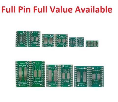 Kit de placa de circuito PCB adaptador SMD QFP LQFP QFN FQFP, Turn To DIP SOP MSOP SSOP TSSOP SOT23 8 10 14 16 20 24 28 SMT A DIP, 5 uds. ► Foto 1/6