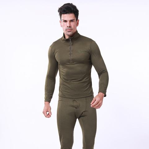 Traje de entrenamiento táctico para hombre, ropa interior cálida para exteriores, senderismo, caza, a prueba de viento, térmico, Polar, camisa + Pantalones, conjuntos de ropa militar ► Foto 1/6