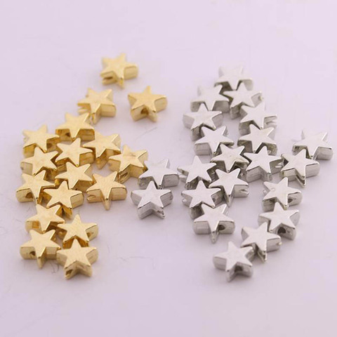 200 unids/lote 6*6mm agujero interior 1mm CCB oro plata Color estrella espaciador cuentas tapas cuentas de encanto para hacer joyería DIY ► Foto 1/6