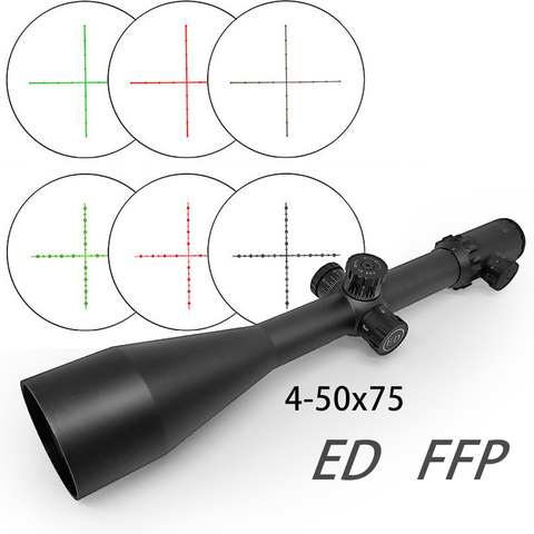 SECOZOOM-lente óptica ED FFP 4-50x75, mira telescópica iluminada, primer plano Focal frontal, Visor de Rifle de 35mm grabado en vidrio ► Foto 1/6