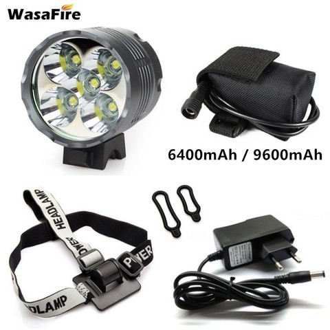 WasaFire-Luz LED de bicicleta, faro delantero de ciclismo de montaña, paquete de batería de 18650 + cargador de 8,4 V, 7000LM, 5 x XML, T6 ► Foto 1/6