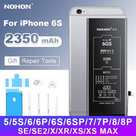 NOHON-Batería de repuesto para iPhone 6s, 7, 8 Plus, X, XR, XS, 5, 5S, SE, 6SP, 7P, 8 P ► Foto 1/6