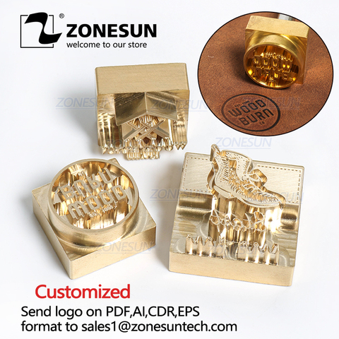 ZONESUN DIY 20 MM de espesor marca personalizada estampado diseño de logotipo sello en relieve molde de Sello de cuero para zapato ► Foto 1/5