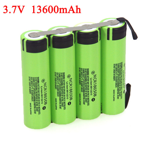 Batería de litio de 3,7 V, 13600mAh, 6800mAh, NCR18650B, luz de pesca, Altavoz Bluetooth, 4,2 V, hoja de níquel para soldar, baterías de bricolaje ► Foto 1/6