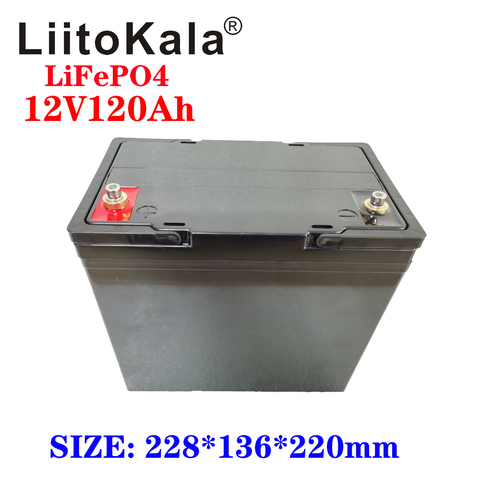 LiitoKala-batería lifepo4 de 12,8 v y 120AH, con bluetooth, BMS, 12V, 120Ah, para go cart, UPS, inversor de electrodomésticos ► Foto 1/1