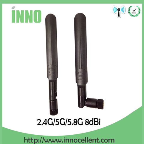 Antena wifi de 2,4g, 5,8 Ghz, 5G, 2,4 ghz, 8dBi, conector macho, SMA, banda Dual, 2,4G, 5,8G, 5G, antena wifi, enrutador inalámbrico ► Foto 1/6