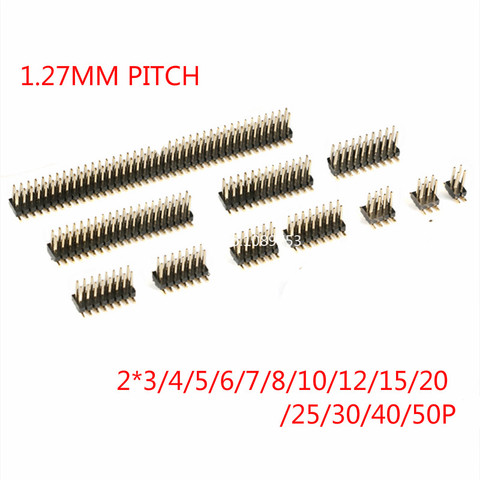 10 Uds 1,27mm de doble fila conector de pines macho 1,27 SMD SMT Pinheader hembra * 2*3/4/5/6/7/8/10/12/15/20/40/50P ► Foto 1/6