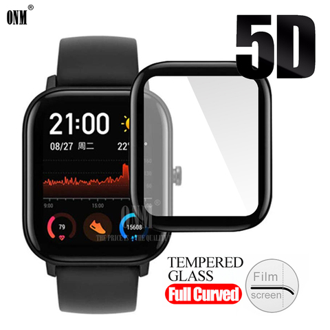 Protector de pantalla con borde curvado 5D para xiaomi Amazfit GTS y BIP, accesorios de cristal, protector de pantalla Huami Amazfit Bip S / Bip Lite ► Foto 1/6