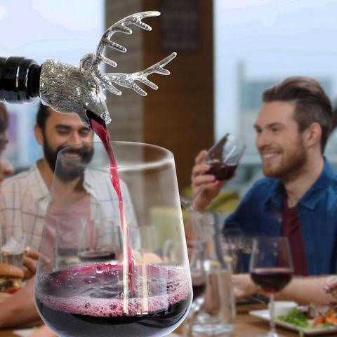 Tapón de botella de vino de ciervo, buey, León y perro, cabeza de Animal de aleación de Zinc, vertedor rojo, gorro de vino, vertedor, regalos de fiesta ► Foto 1/6