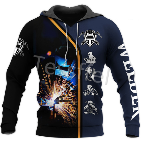Tessweel I Am a Welder Profession 3D para hombre, sudadera Harajuku con cremallera, Sudadera con capucha, chaqueta informal Unisex, Jersey estilo-7 ► Foto 1/3