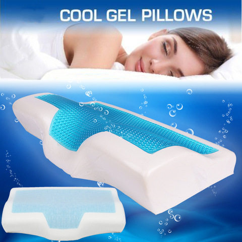 Almohada de Gel de espuma viscoelástica para verano, almohada cojín para dormir + funda de almohada para ropa de cama, antironquidos, para el cuello, 1 Uds. ► Foto 1/6