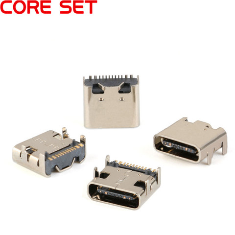 Conector USB 3,1 tipo C de 16 pines para puerto de carga de teléfono móvil, enchufe de pies de remolque, 5 uds. ► Foto 1/5