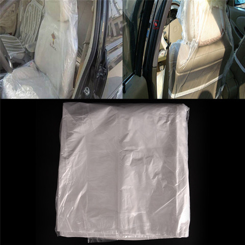 Cubierta Universal desechable para coche, cubierta de plástico PE para asiento suave, impermeable, para reparación de automóviles, belleza, para BMW y Honda, 10 Uds. ► Foto 1/6