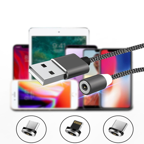 Cable magnético de carga rápida para teléfono móvil, Conector Micro USB tipo C para iPhone XR Redmi k20 pro ► Foto 1/6